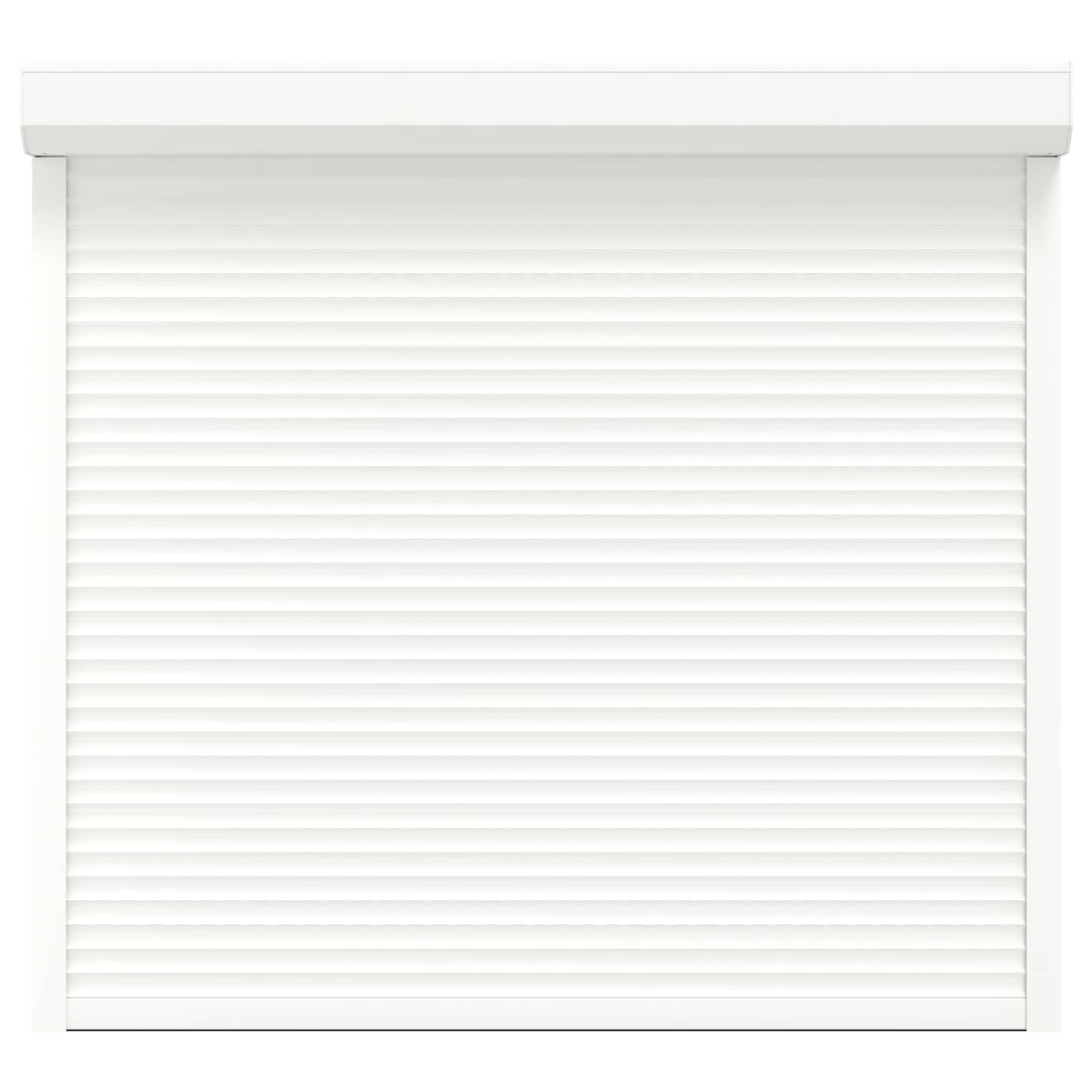 Volet roulant blanc 160 x 150 cm en aluminium et polyuréthane pour fenêtre extérieure avec brise-vue et protection contre les intempéries, kit avec boîte de volet roulant, rail de guidage