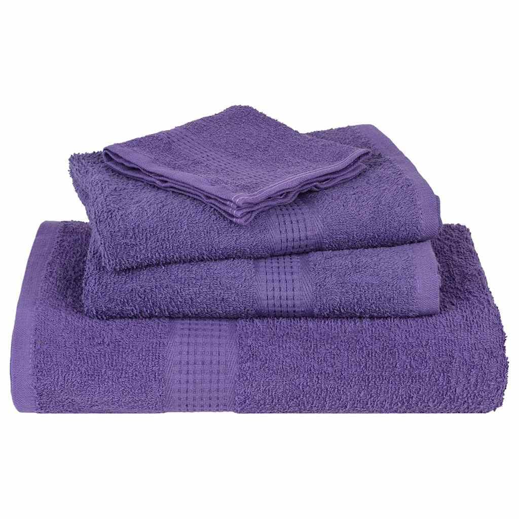 vidaXL Toallas de Invitados 10uds 100% algodón púrpura 70x140cm 360gsm, Toalla de baño, Toalla, Juego de Toallas de baño, Toallas de baño