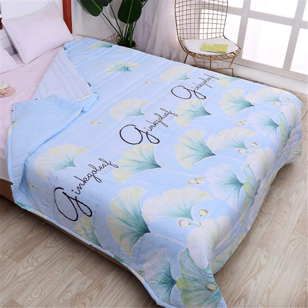 Fansu Ginkgo Biloba Bedspread Quilt Single Double Super King Bed Size, Reversible Quilted Bed Cover Sofa Blanket Throw Decorative Coverlet Microfiber Comforter Bed Sheet (,140X200cm)