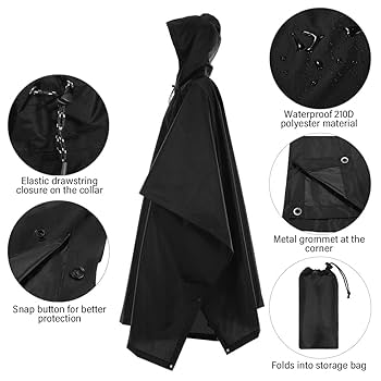 Amazon.com: HXBER 3-in-1 Waterproof Rain Poncho Lightweight