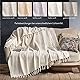 BOHORIA® Premium Tagesdecke Tulum | 100% Baumwolle | Extra-groß 170 x 230 cm | Baumwolldecke als Bett-Überwurf, Couch-Überwurf, Sofa-Decke mit Fischgrätenmuster (Natural Cotton)