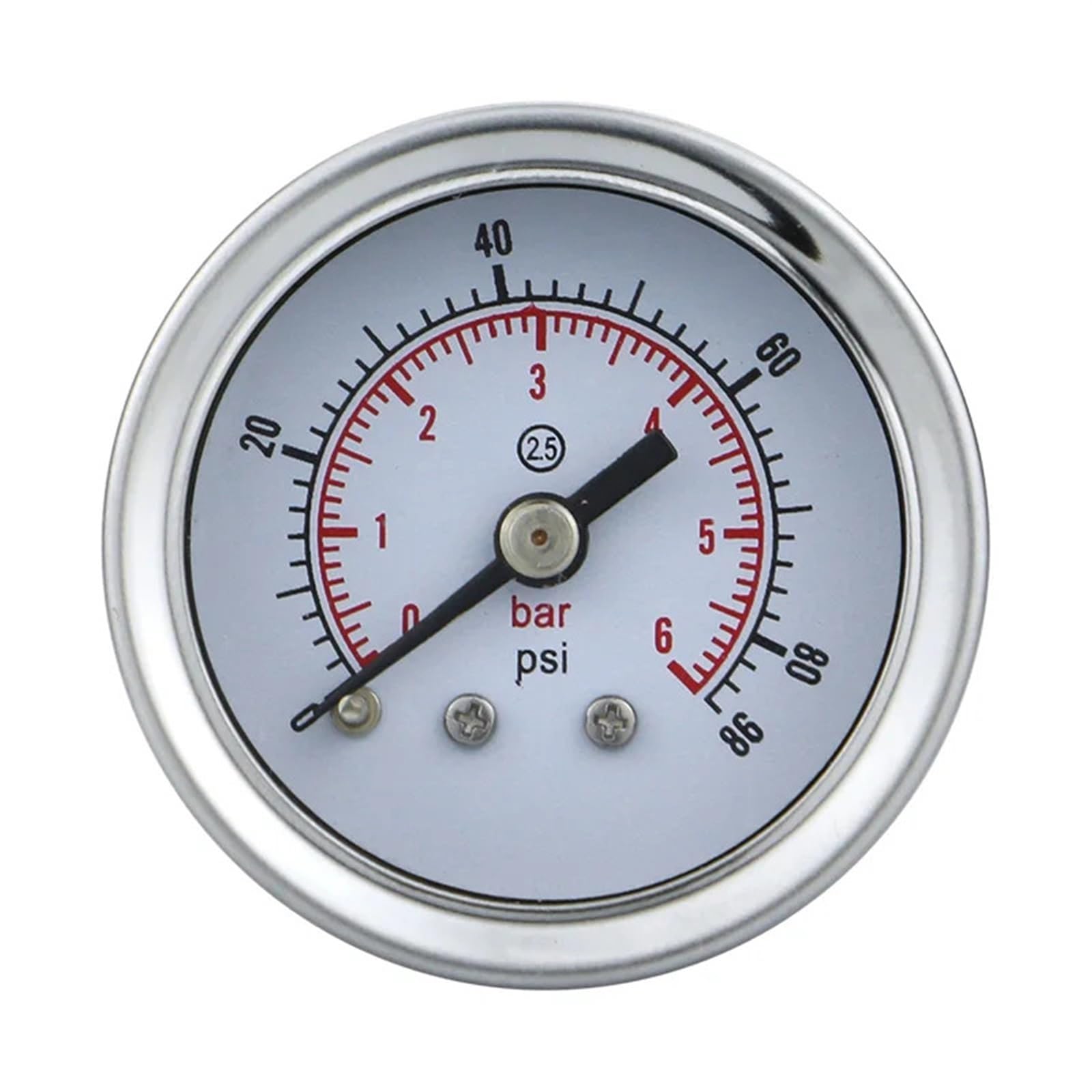 Manómetro de presión de Acero Inoxidable de 40 mm con conexión Trasera de 1 a 0 a 400 Bar para Agua, Gas, Aire, Aceite, hidráulico (Color: BSP(G) 1-8, tamaño: 0-10 Bar)