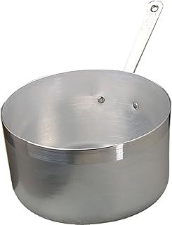 Pentole Agnelli Casserole Haute en Aluminium BLTF, avec poignée en Acier Inoxydable, Argent 1 Litro Argent