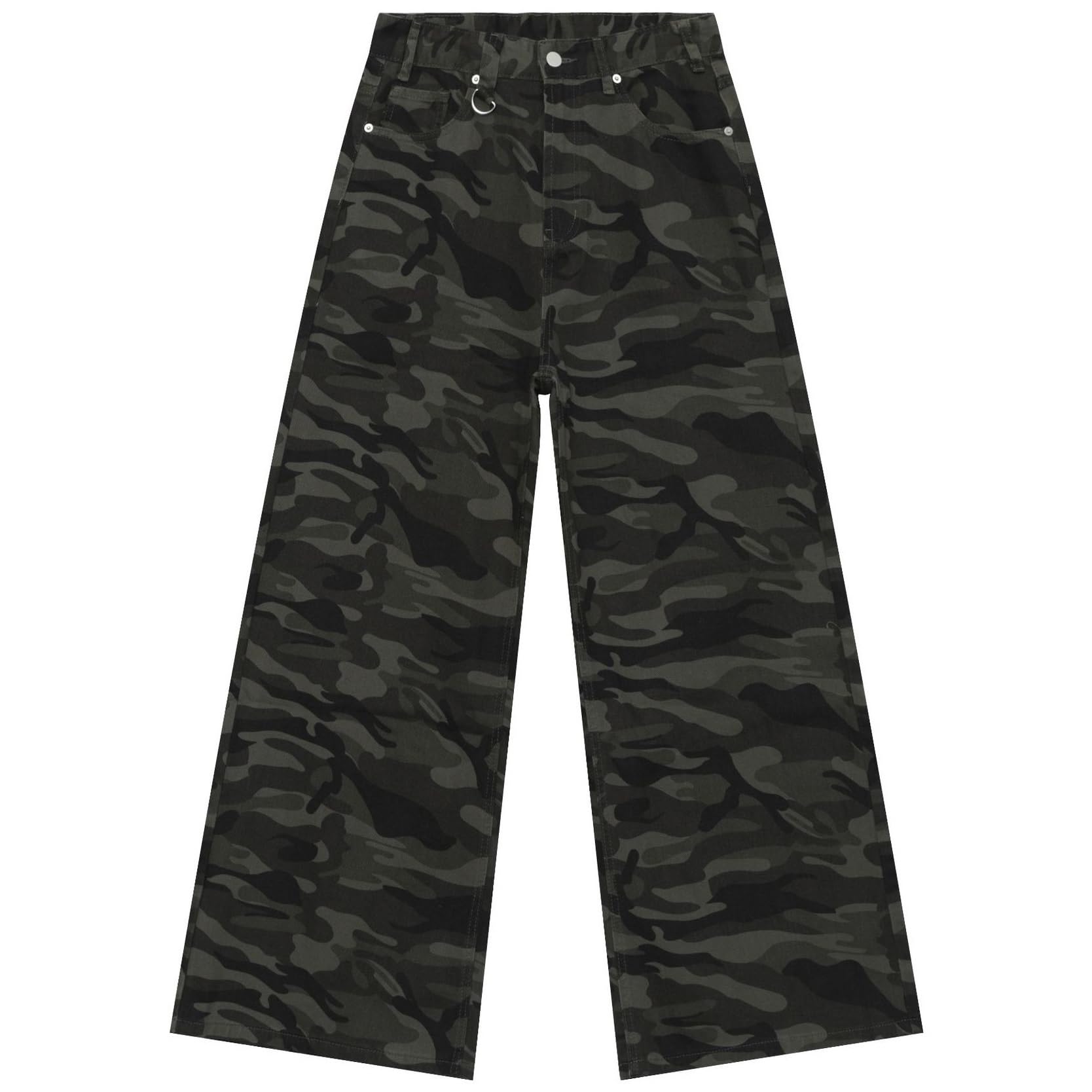 Luźne jeansy kamuflażowe męskie Y2K Jeansy Streetwear Szerokie nogawki Jeansy hiphopowe Spodnie do jazdy na deskorolce Spodnie jeansowe Luźny krój