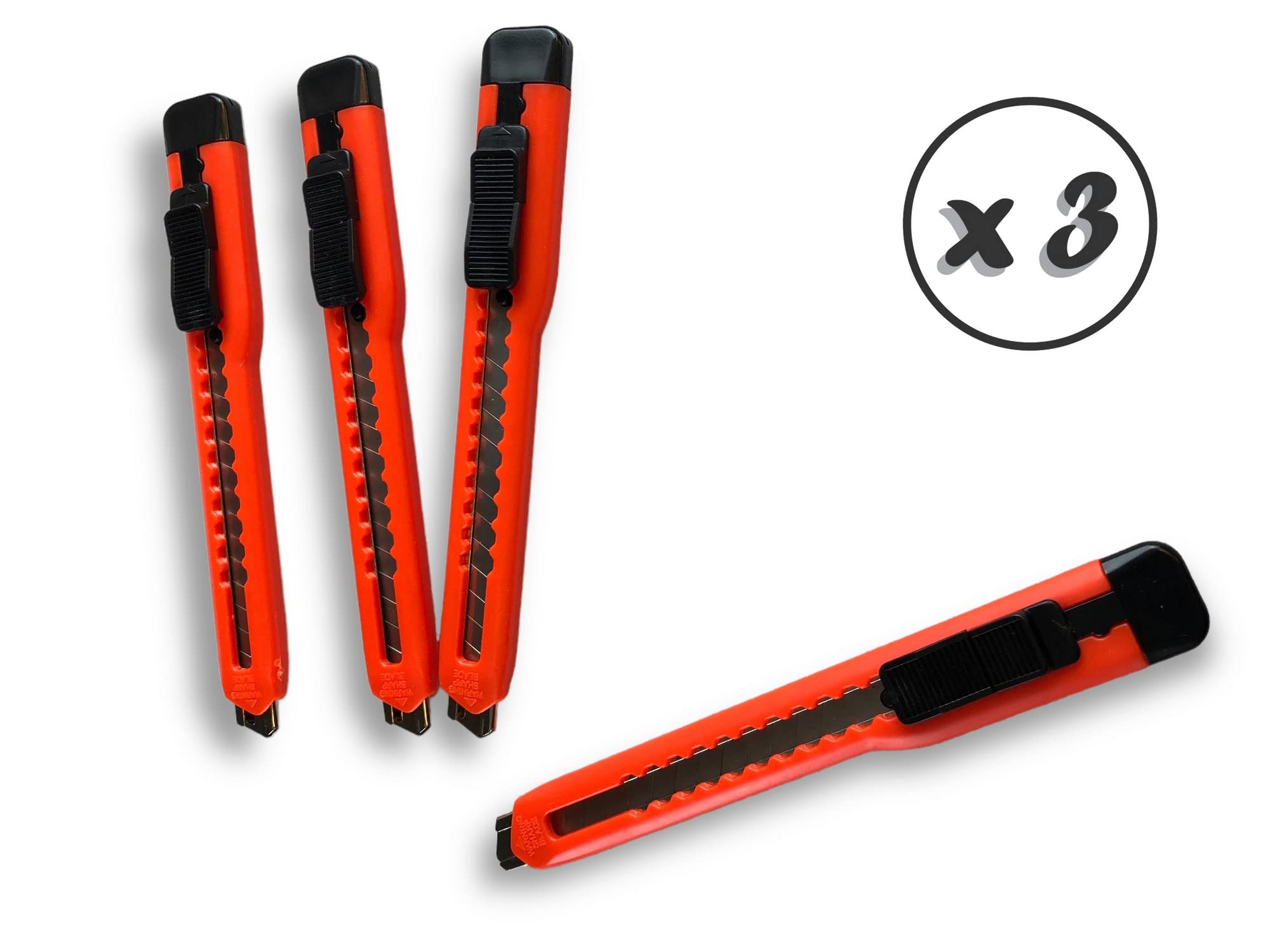 Kibros 3 lots de 4 cutters monture plastique lames sécables 9 mm orange