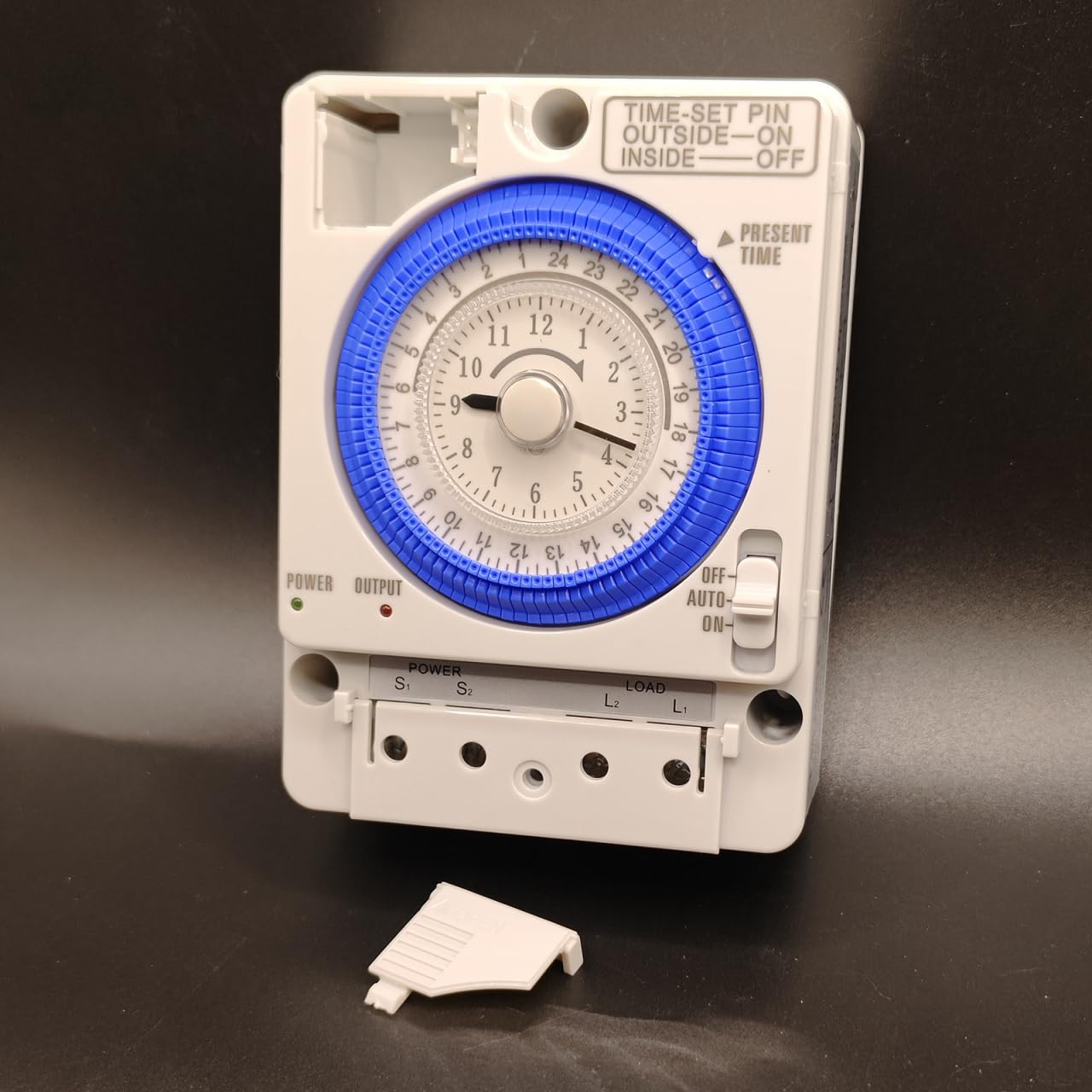 HOMSFOU Zeitmechan Mechanischer Zeitschalter 12 Volt Zeitschaltuhr Mechanischer Küchentimer Industrie-Timer Elektrischer Zeitschalter Intervall-Timer 12-Volt-Timer Timer-licht Groß Weiß