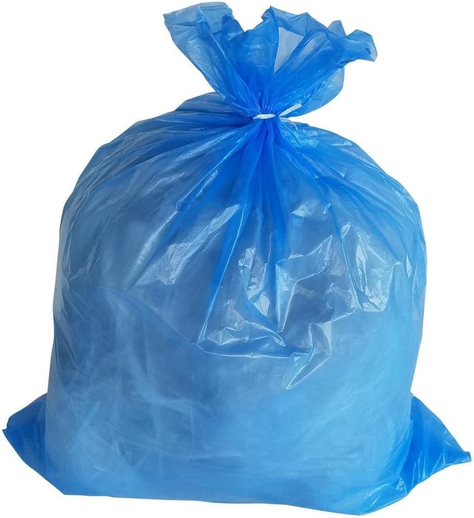 PlasticMill Heavy Duty Trash Bags - Blue Garbage Bags - Plastic Trash Bags - Tall Trash Bags, Trash Can Liners - 40-45 Gallon Large Kitchen Trash Bags, 1.5 Mil, 40"x46" (100-Count)