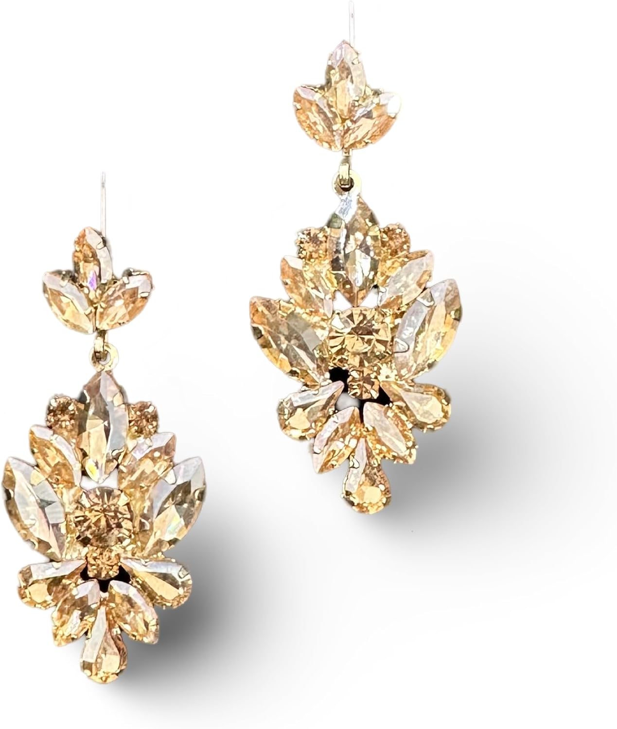 Elegant Crystal Rhinestone Drop Earrings for Brides and Bridesmaids -Fuchia Pink Dangle Earrings with Push Back - Perfect for Weddings, Proms, and Special Occasions - 1" Length, 0.18" Width, Sparkling Jewelry