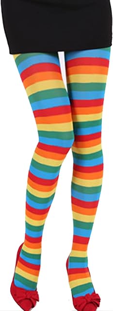 N /D Women´s Thigh Highs Contrast Striped Tights Pantyhose Tights Hosiery Thick Long Stocking Socks