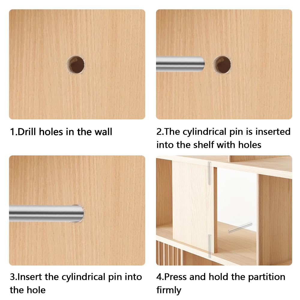 Aoyswuz 45 Pieza Pasador Cilíndrico M6 x 40 mm Cilíndrico Soporte Estante Pasador acero inoxidable 304 Clavija Pasador para Fijar y Conectar Estantes Muebles