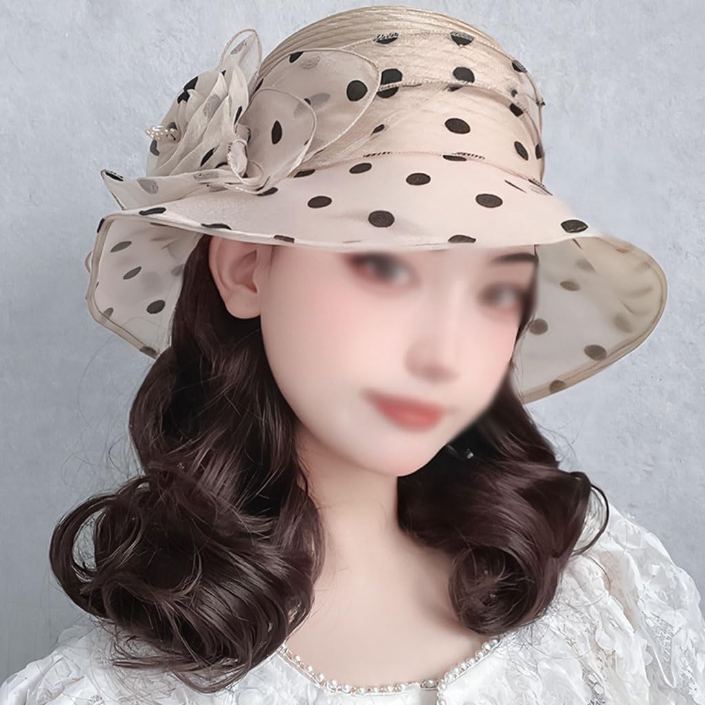 EARSHOT Wig Cap Women's Wig, Wavy Wig Cap, 13 Inch Wig, Natural Look Synthetic Heat Resistant Fiber Wig, Suitable for Everyday Party Use Headband Wig Human Hair (Color : 01)