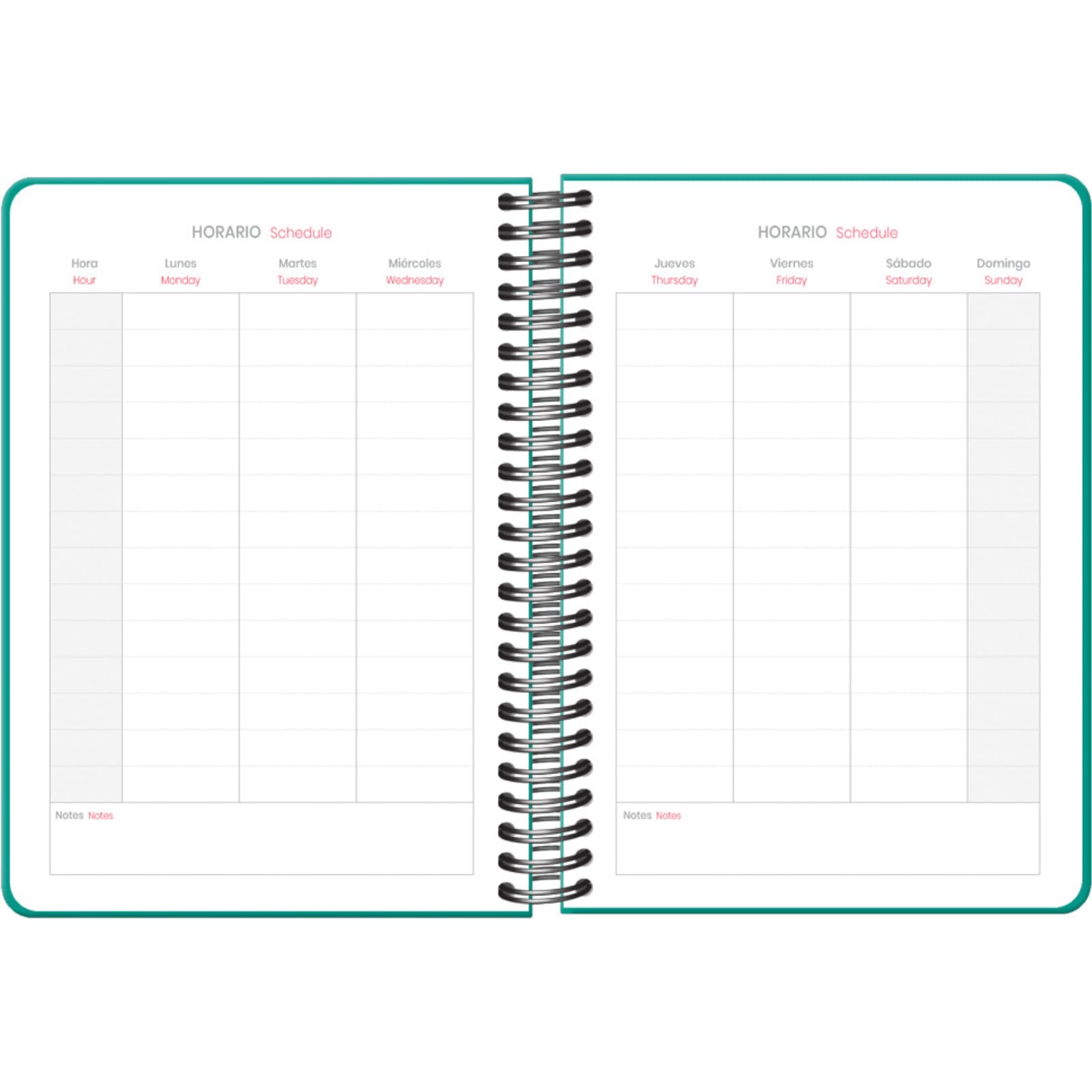 Dohe, School Planner 2025 2026, Week to View, A5 Size (15x21 cm), Spanish and English, Double Spiral Binding and Elastic Band - Image 3