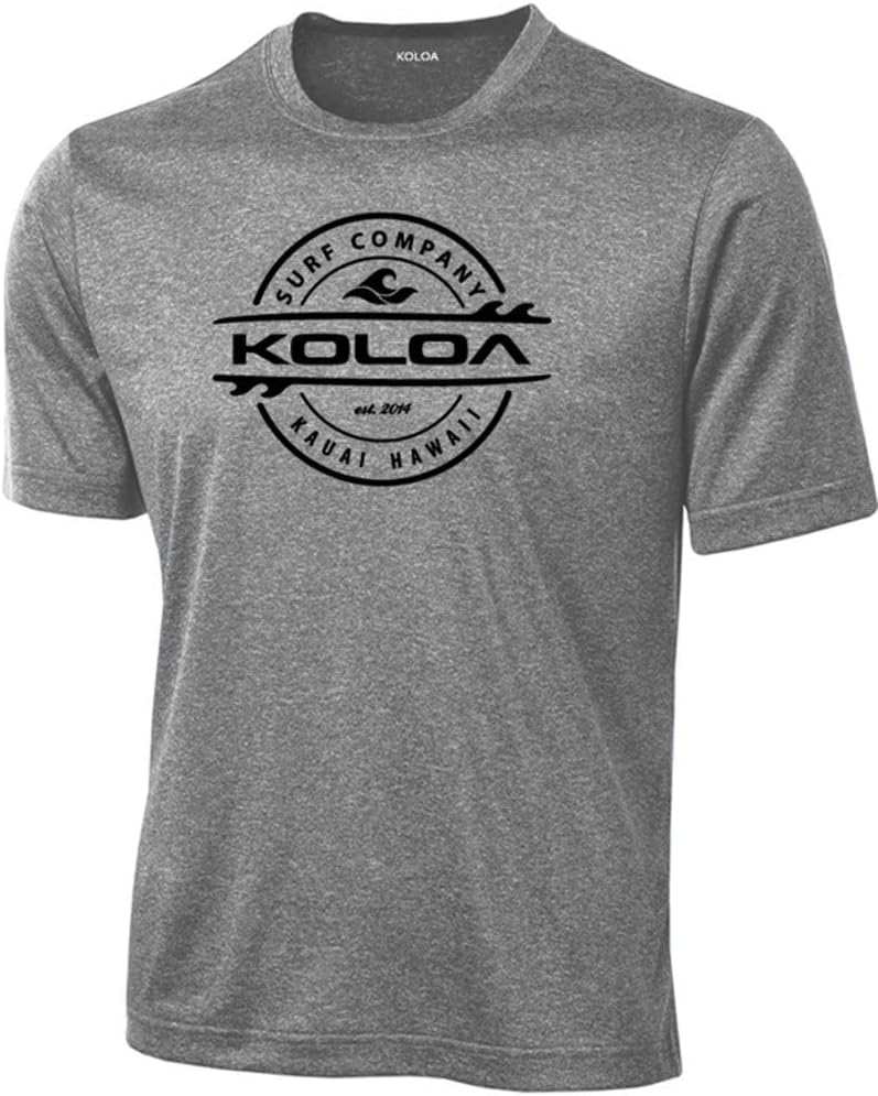 Joe's USA Koloa Surf Thruster Logo Moisture Wicking Athletic Shirts in Regular, Big & Tall Large Vintageheather/B