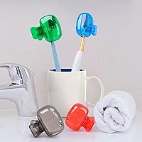Vista 8 de Hxezoc Paquete de 4 fundas para cabeza de cepillo de dientes de viaje, protector de cepillo de dientes, tapa de pod de cepillo, clip de plástico