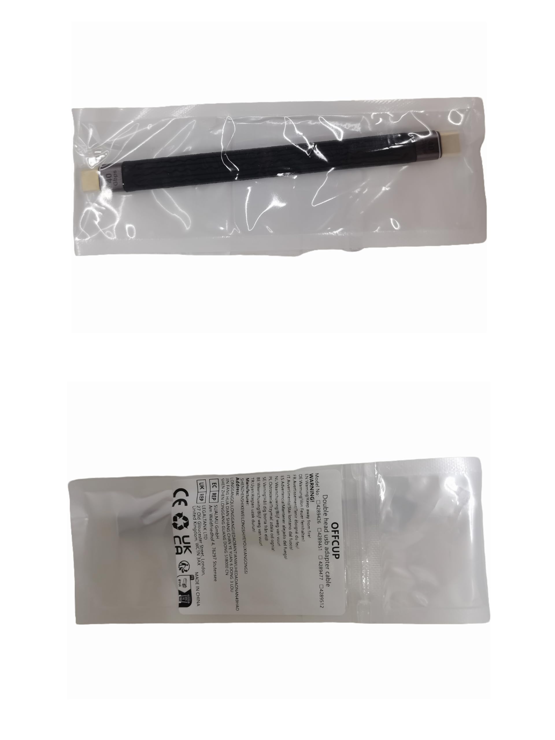 OFFCUP Cavo di Ricarica Rapida, Cavo USB C a Corto 13cm, Cavi USB-C, Velocità di Trasmissione Elevata, Facile da Trasportare
