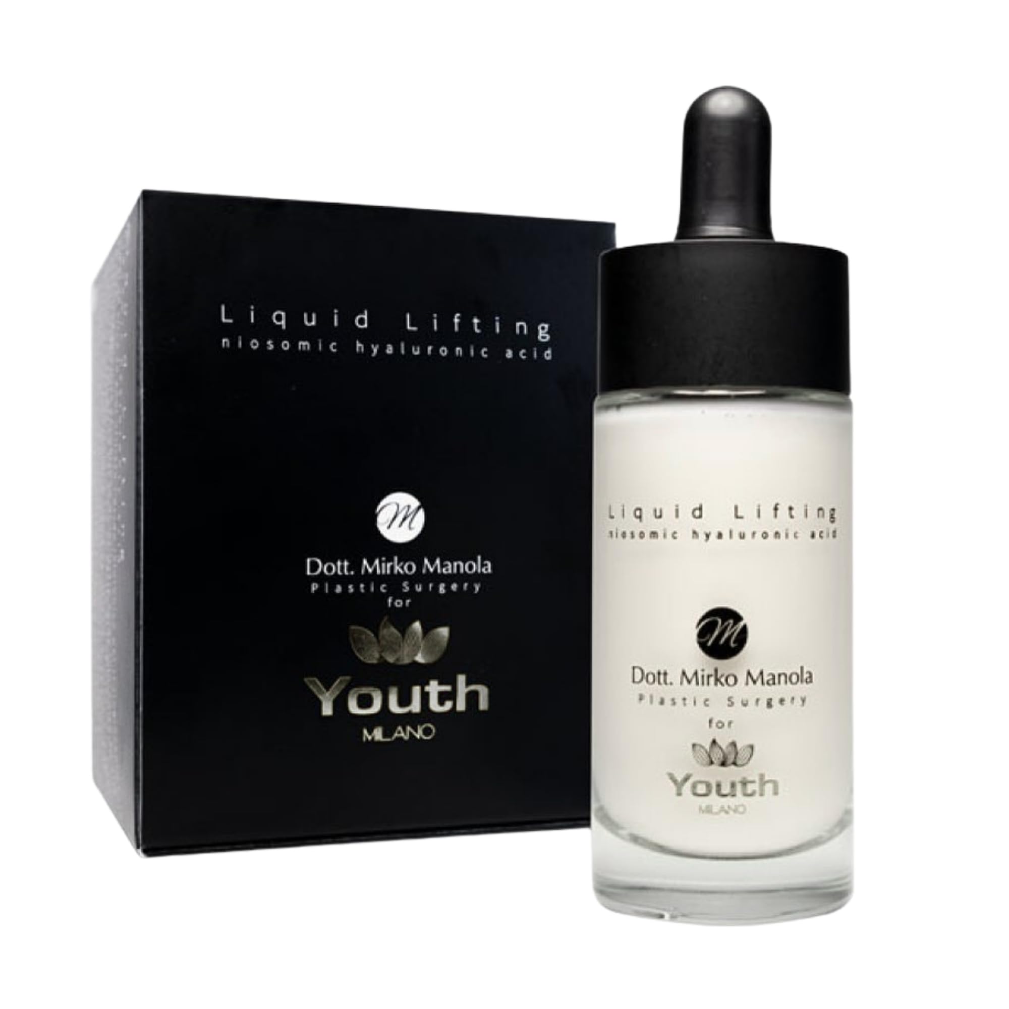 Youth Milano - Crema Viso Antirughe Liftante 30 ml, Siero Viso Acido Ialuronico ad Alta Concentrazione, Uomo Donna, Trattamento Anti-Età con Niosomi, Crema Acido Ialuronico