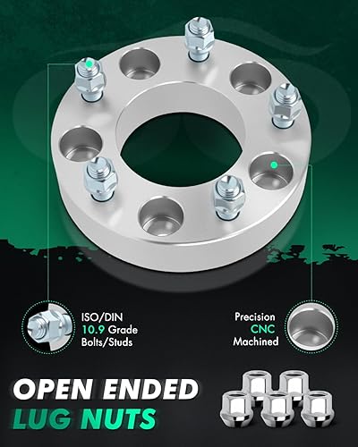 Miniatura 4 de SCITOO 4 adaptadores de rueda de 5 x 135 a 5 x 5.5 pulgadas, orificio de 1.5 pulgadas, pernos de 3.429 in, 14 x 2 5 lengüetas, espaciadores de rueda