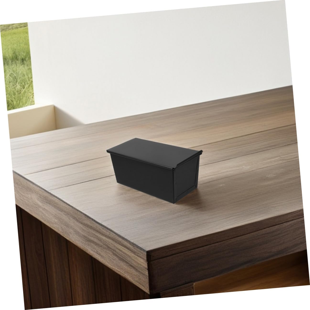 Nonstick Bread Loaf Pan with Lid 1000g Black Stainless Iron Baking Mold for Sandwiches and Toast Baking at Home