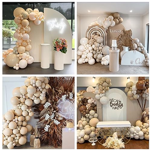 Nude Balloons Double Stuffed, Different Sizes Tan Brown Balloon Garland Arch Kit, 18 12 10 5inch Beige Neutral Apricot Latex Helium Balloons for Teddy Bear Birthday Boho Baby Shower Party Decorations by Jobkoo - Image 7