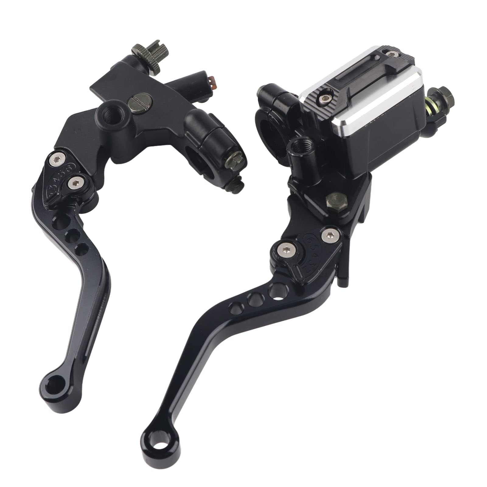 EVGATSAUTO Kit de palancas de cilindro maestro de embrague de freno de aluminio universal para motocicleta 1 par de manillar de 7/8 pulgadas (22 mm) negro