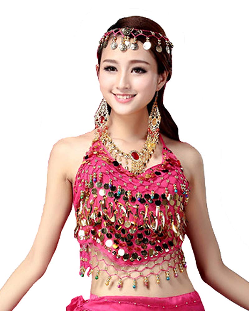 Vestito Adulto Adulto Operato Blu/Rosa/Viola dal Costume da Ballo con Paillettes di Danza del Ventre della Signora Sexy araba di Bollywood delle Donne