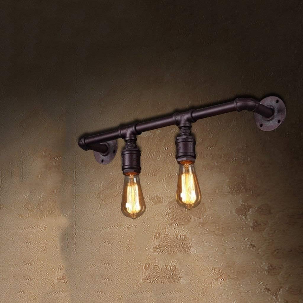HXYSXHJUO Steampunk Water Pipe Wall Lights V-intage Lamp Retro Machine Age Iron Metal Gun Bar Restaurant Decoration Sconce, Pendant Light