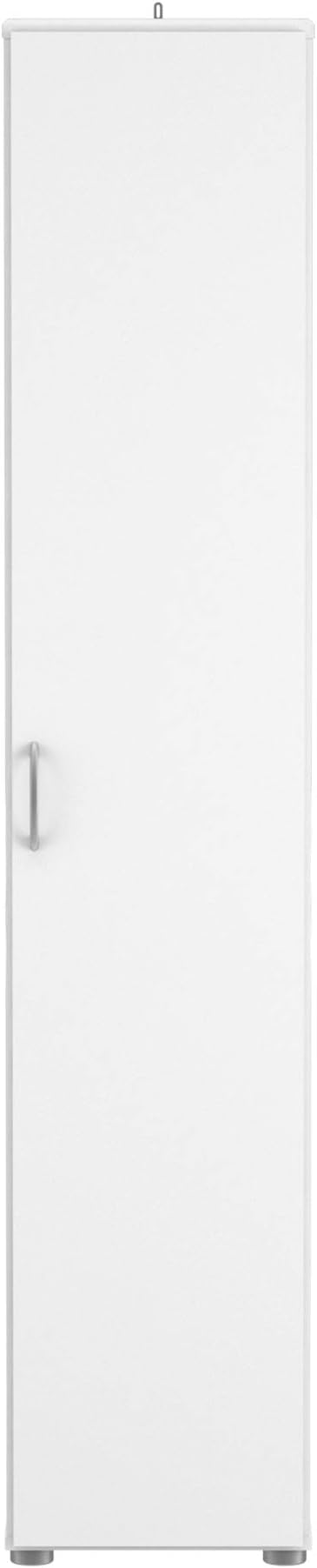Demeyere 1-Door 3-Shelf Multi Function Wardrobe 'COBI', Wood, White, 35x34x175 cm