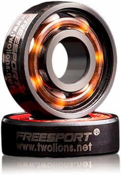 Twolions High Speed 608RS Hybrid Ceramic Bearings Pack of 8 with 7 White Ceramic Beads for Inline Skate or Skateboard or Scooter