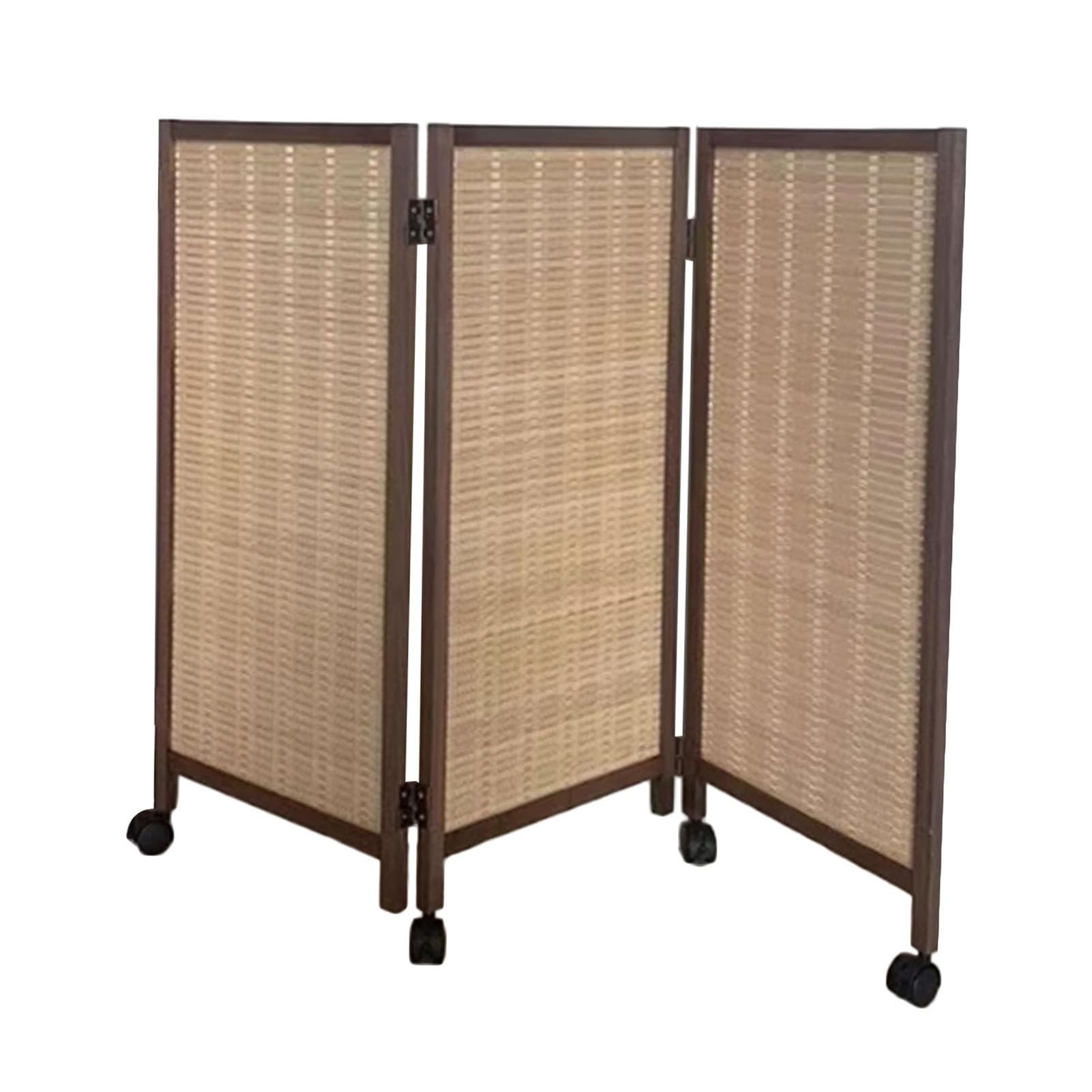 Séparateur de pièce temporaire 6 panneaux en rotin tissé main