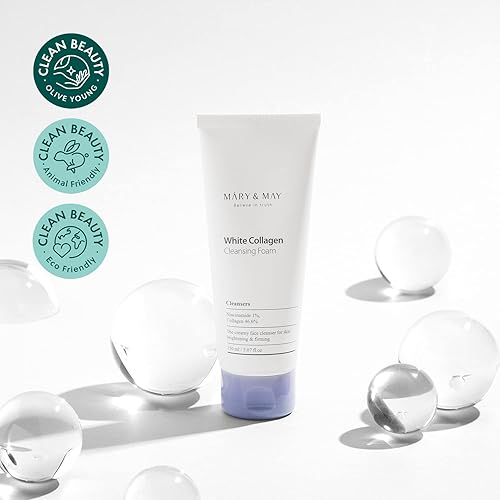 Miniatura 6 de Mary&May Espuma limpiadora de colágeno blanco, el limpiador facial cremoso para reafirmar la piel, cuidado de la piel coreano, espuma facial de