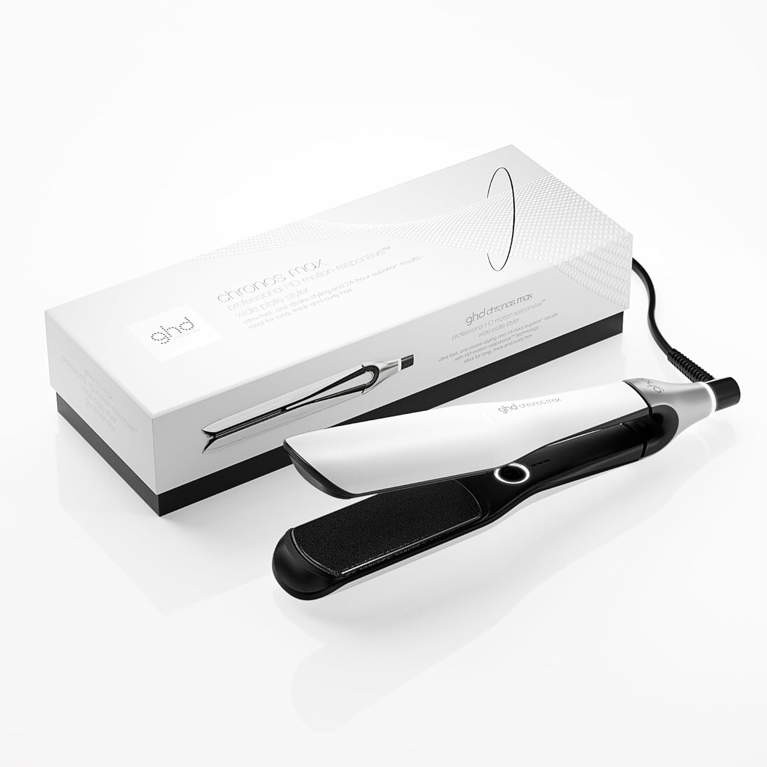 ghd Chronos Max 2-Inch Professional Hair Straightener in its packaging