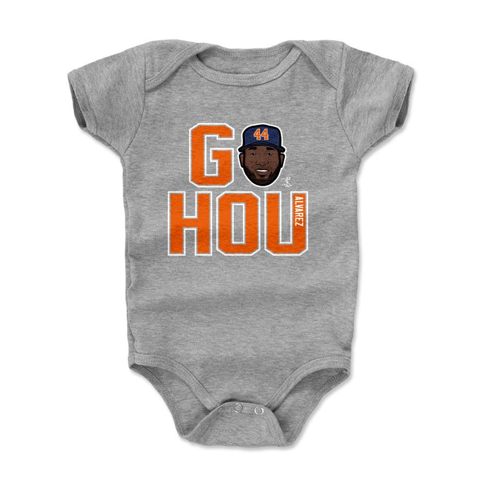 500 LEVEL Yordan Alvarez Houston Baby Infant One Piece Bodysuit (18-24 Months, Heather Gray) - Yordan Alvarez GO HOU O WHT