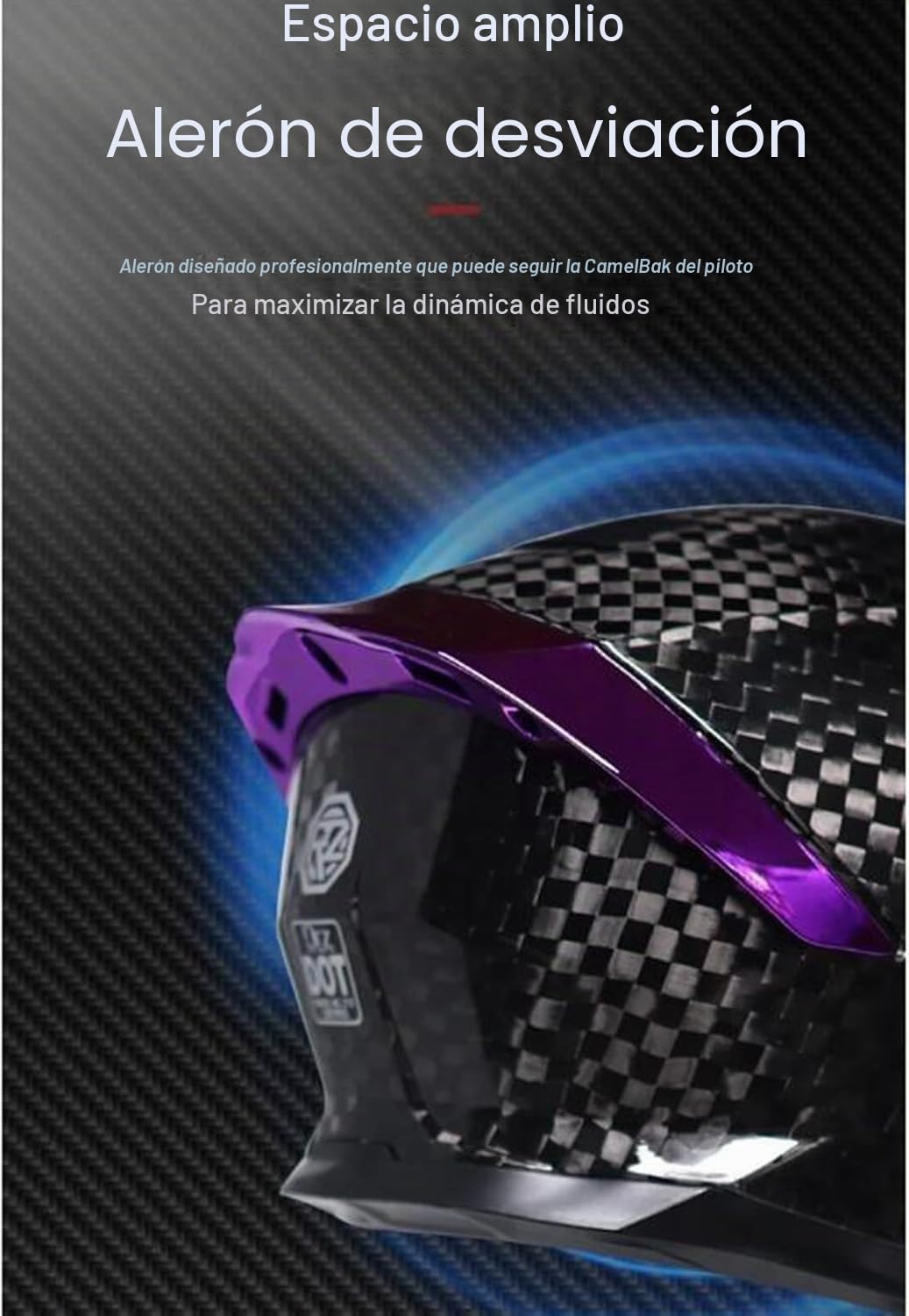 Cascos integrales de Fibra de Carbono para Motocicleta con alerón, Deportivos, de Turismo y de Calle, homologados por ECE/Dot. A,M=55-56cm