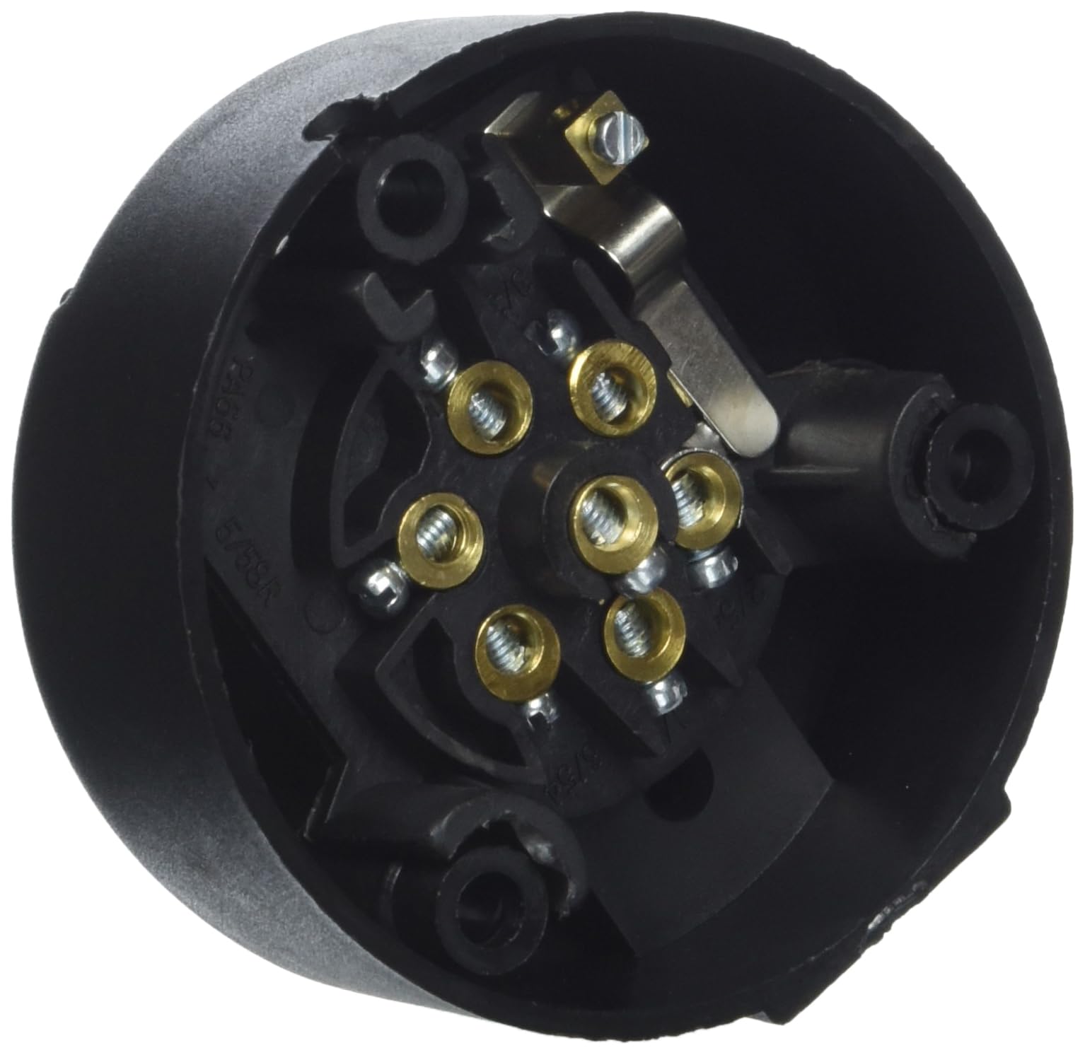 as - Schwabe 61473 7-Stykowe Heavy-Duty Okrągłe Gniazdo Do Przyczepy Samochodowej, IP44, 12 V, Czarny