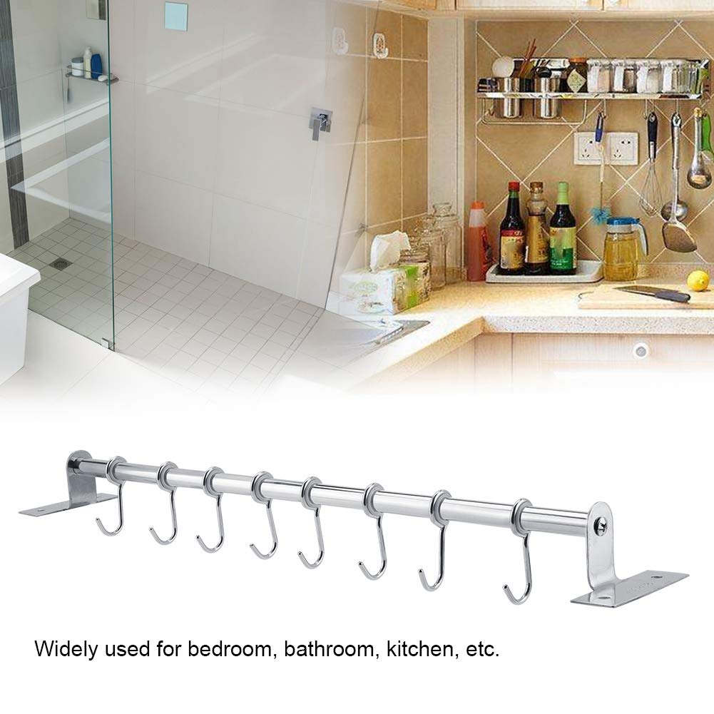 Rastrelliera Asciugamani 60cm Con 10 Ganci - Acciaio Inox Per Bagno E Cucina - Foto 6