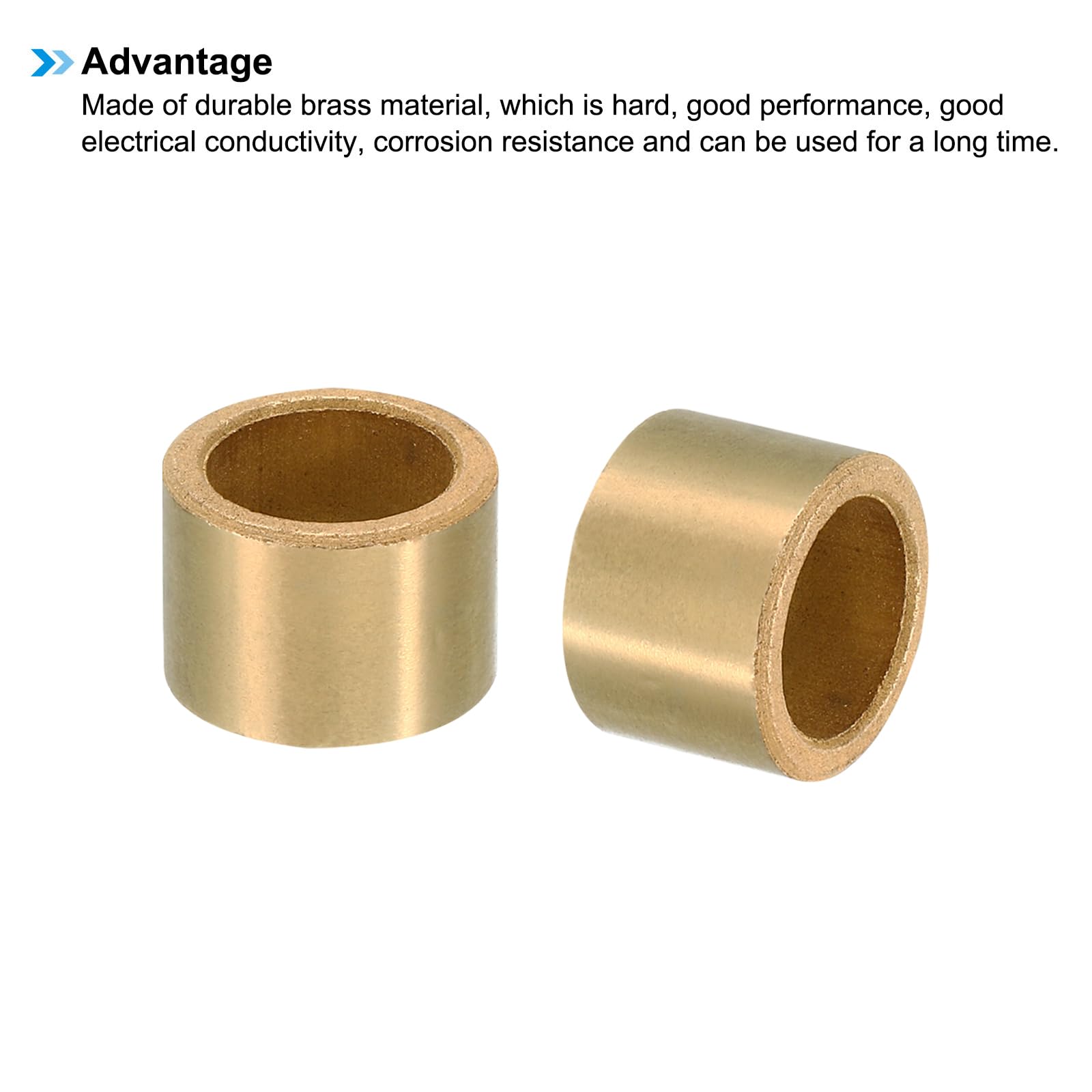 PATIKIL M16 Brass Spacers, 2 Pcs Metal Spacer Brass 16mm ID x 22mm OD x 15mm L Brass Spacers Screw Standoff for 5/8 Inch or M16 Screw - Image 4