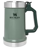 Classic Bottle Opener Beer Stein 24 oz | Flip Up Lid and Heavy Duty Handle with Built In Bottle Opener | Insulated Stainless Steel Beer Mug | BPA-Free | Frost Gloss