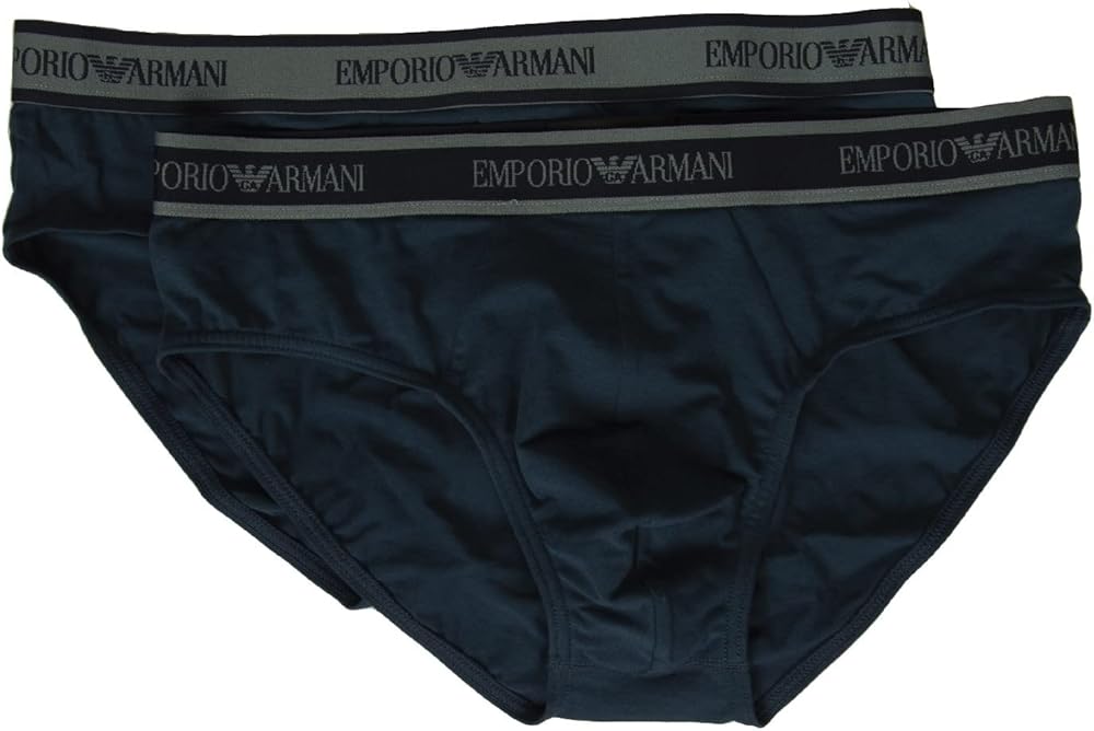 Emporio armani underwear 2 paia di mutandine slip per uomo 95% cotone 5% elastan 111733 1A717 25234/ABISS