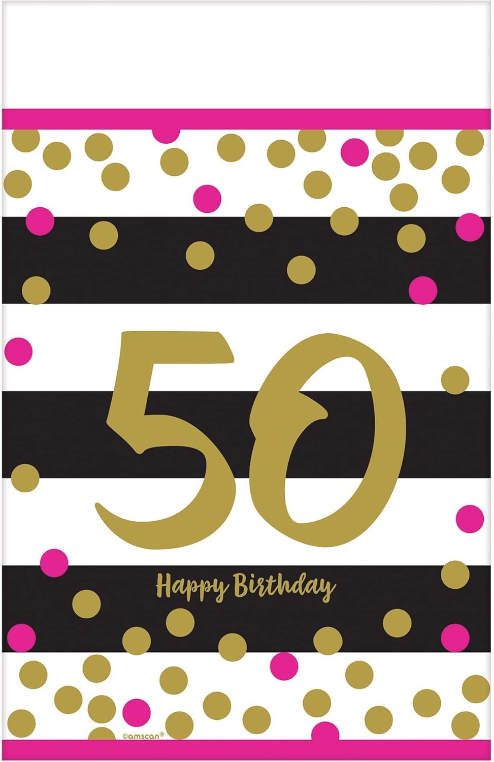 Distintivo 50 Anni Rosa Oro Amscan - Perfetto Per Feste A Tema!