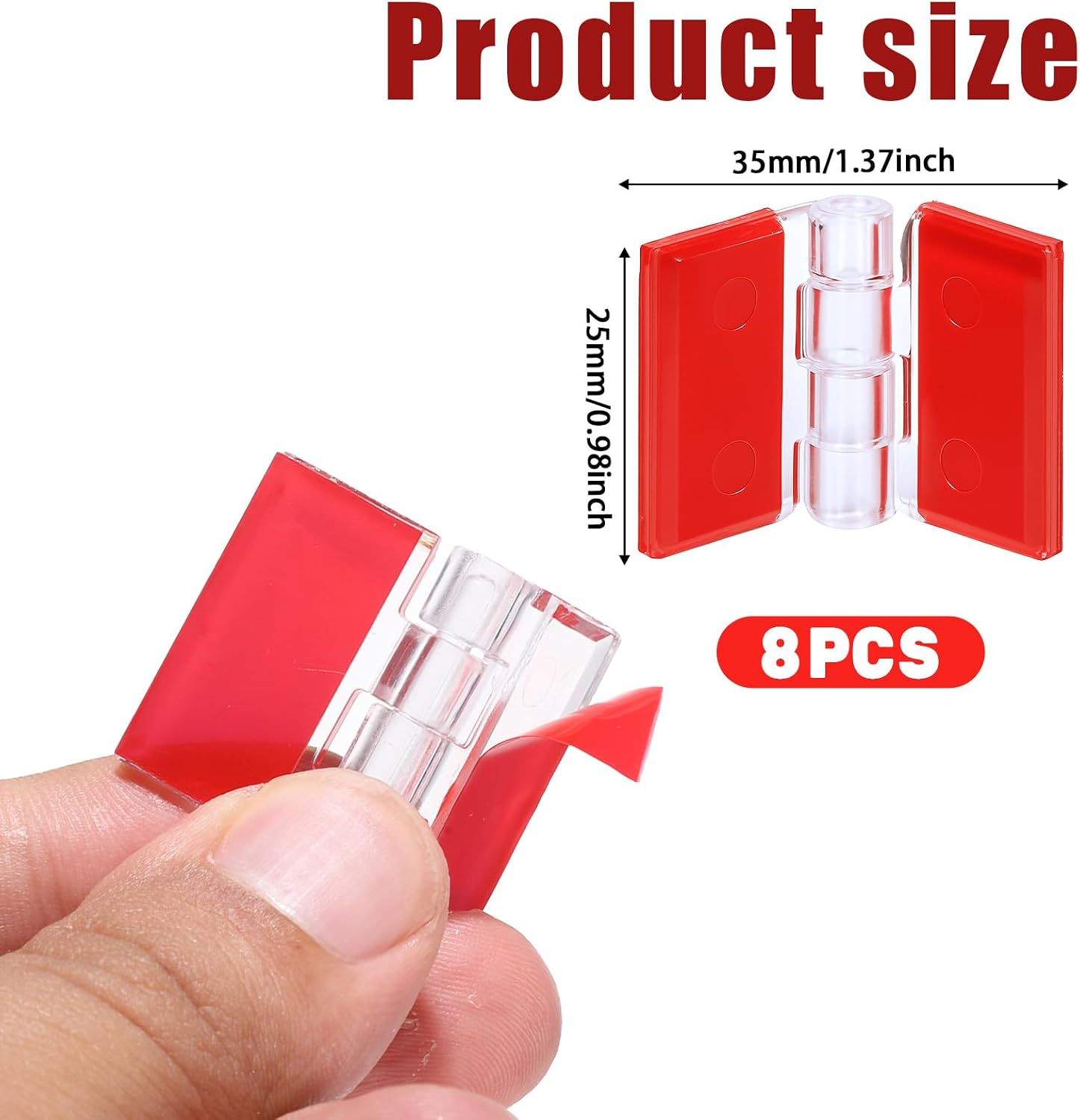 8PCS Clear Plastic Hinges Acrylic Self-Adhesive Small Hinges image 4