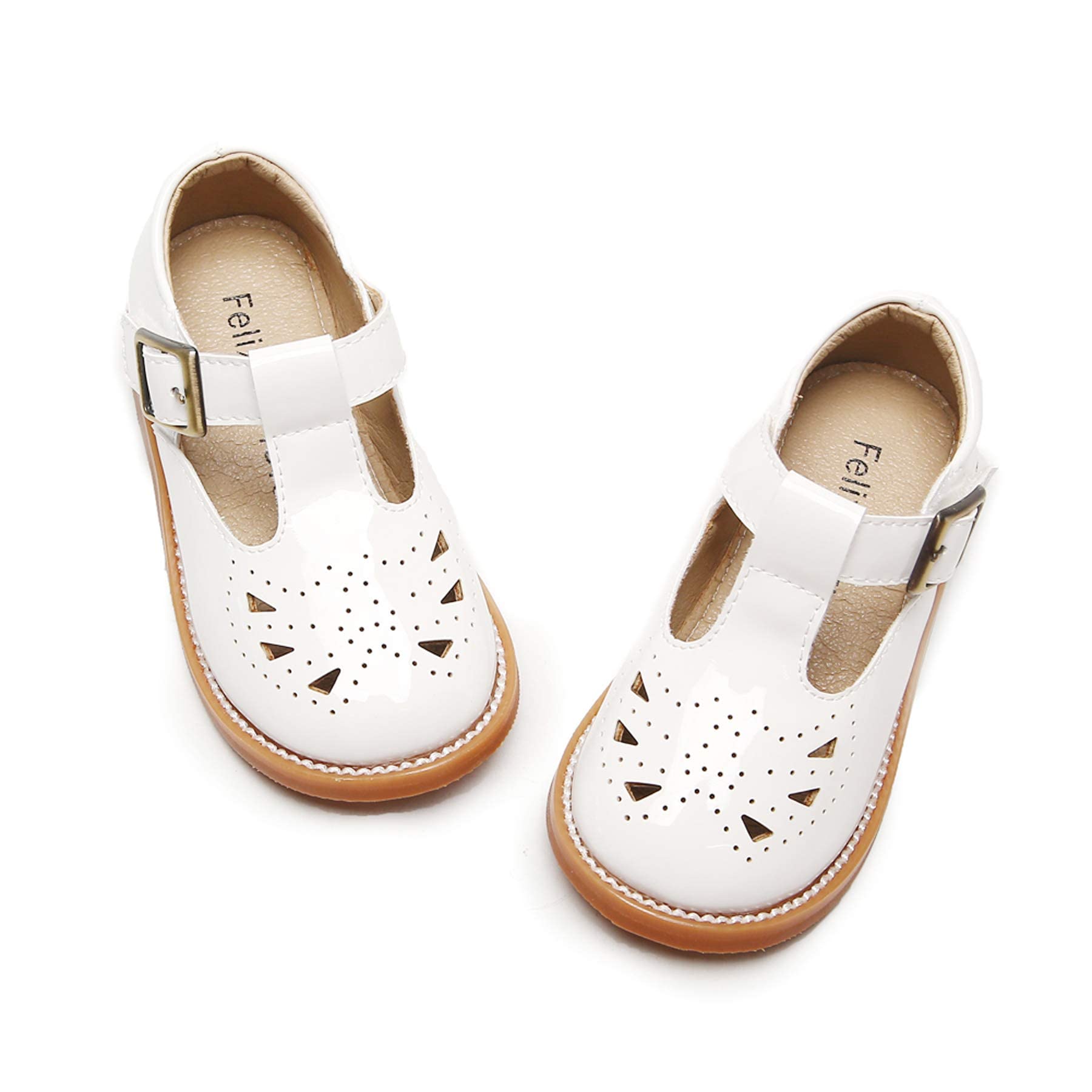 Felix & Flora Toddler Little Girl Mary Jane Dress Shoes - Ballet Flats for Easter Flower Girl Party School Shoes.