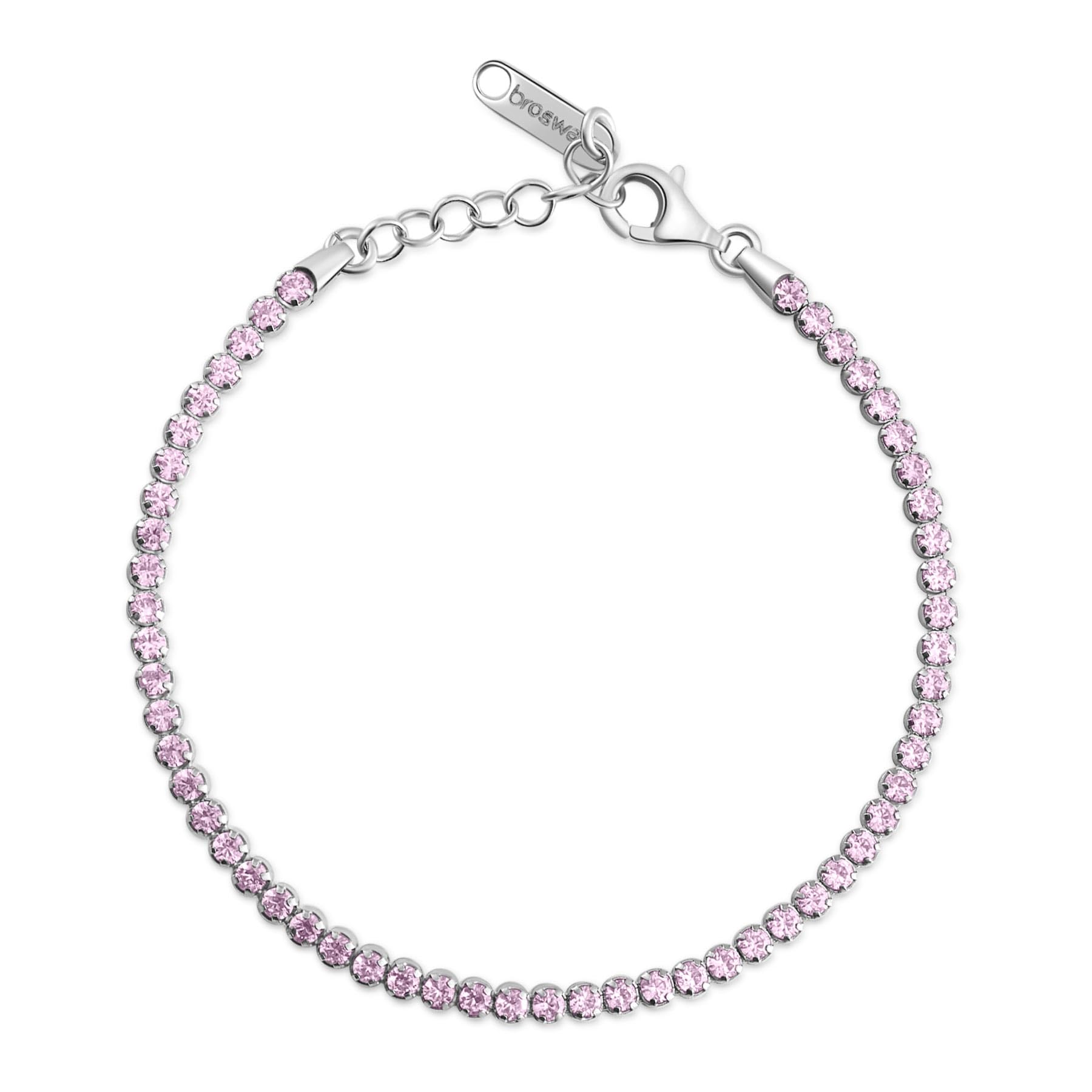 Brosway Bracciale Donna, Bracciale Tennis in Argento e Vibrant Pink | Collezione Fancy - FVP108