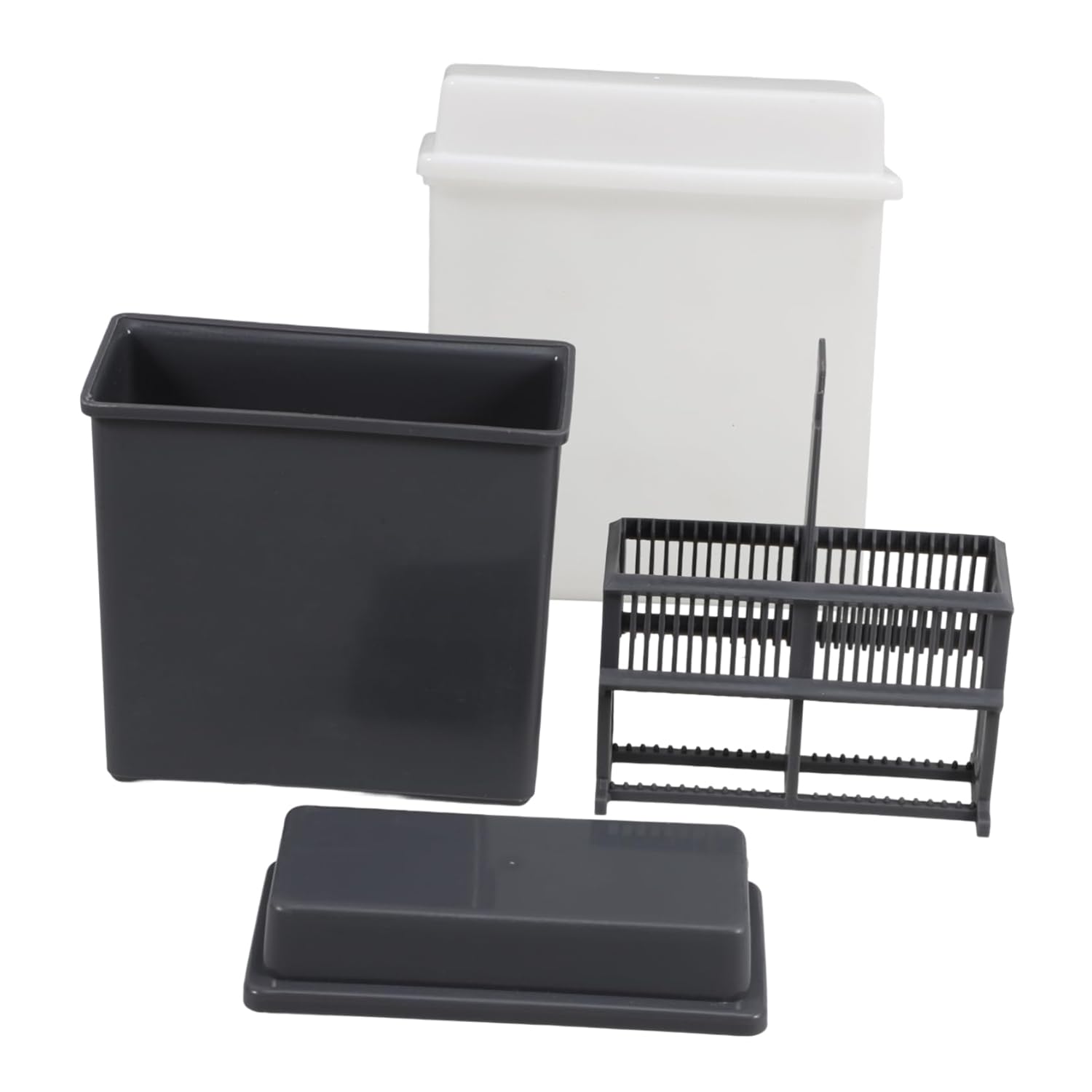 2set Slide Staining Set Jar Rack Retrieval Box for Microscopy Made of Plastic