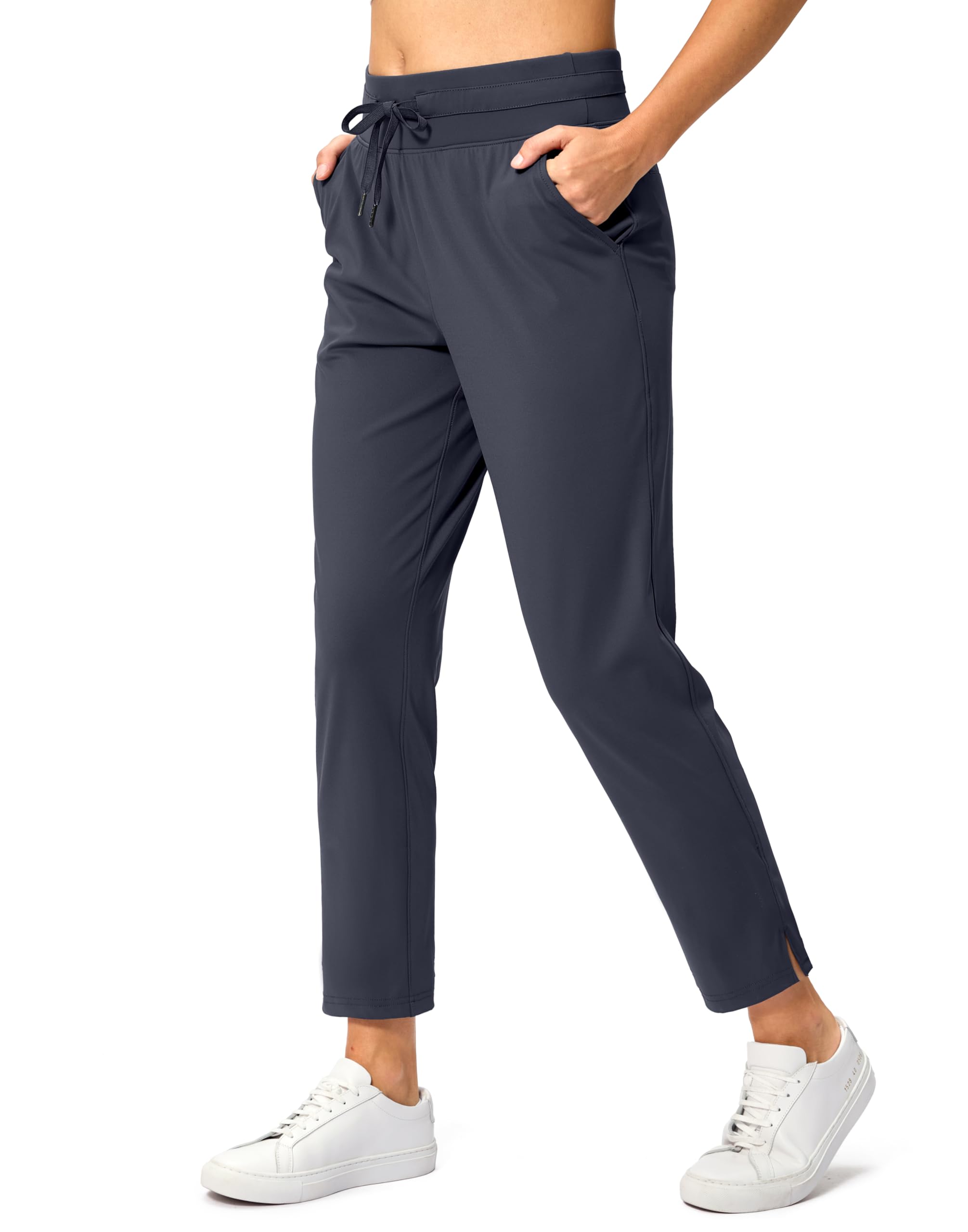 Soothfeel Women's Pants with 4 Pockets 7/8 Stretch High Waisted Sweatpants Travel Athletic Work Golf Pants for Women