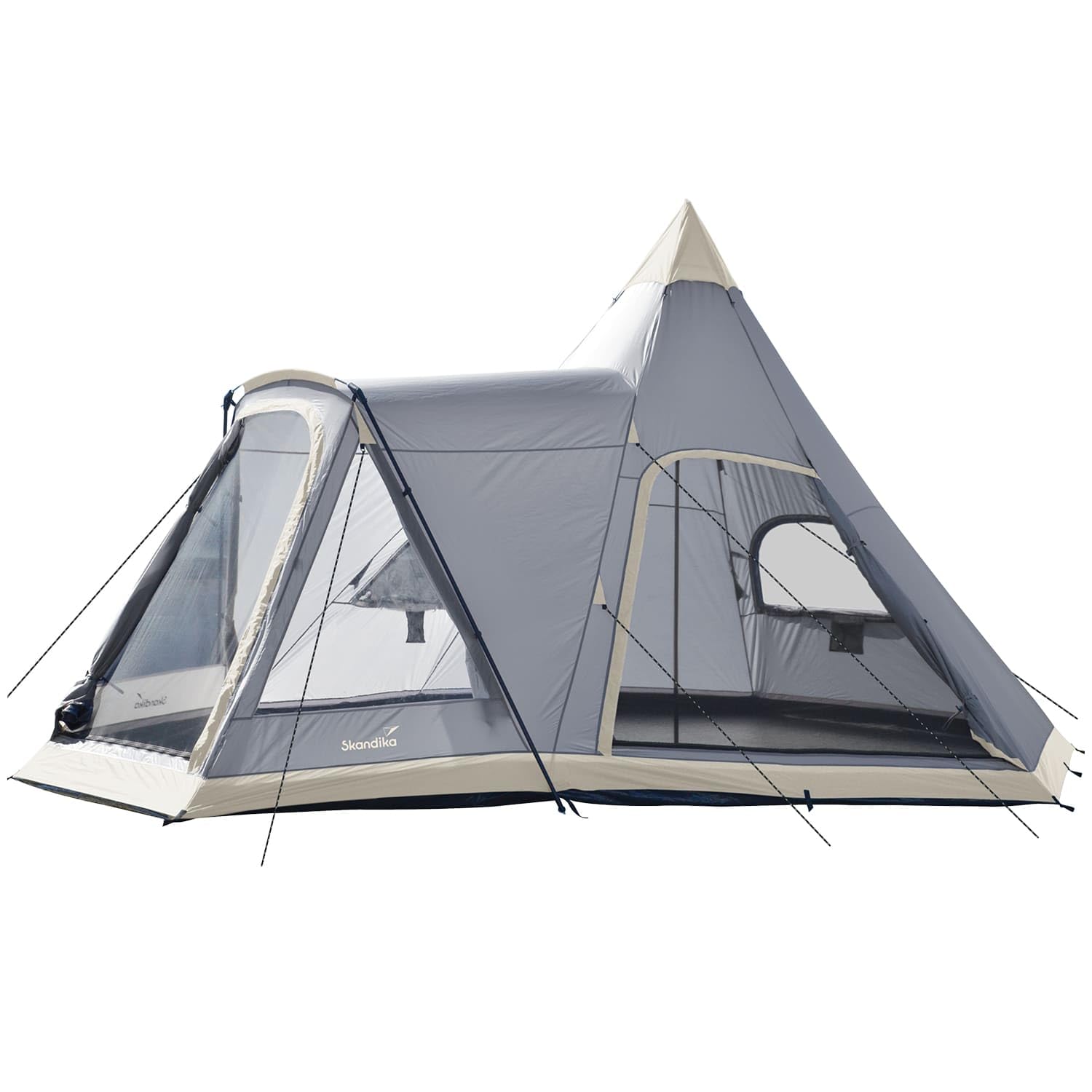 Skandika Navaho Teepee Desert Pyramid Indiana Family Group Tent, Sewn-In-Groundsheet, 2 Sleeping Pods, 5000 mm Water Column, 5 Person
