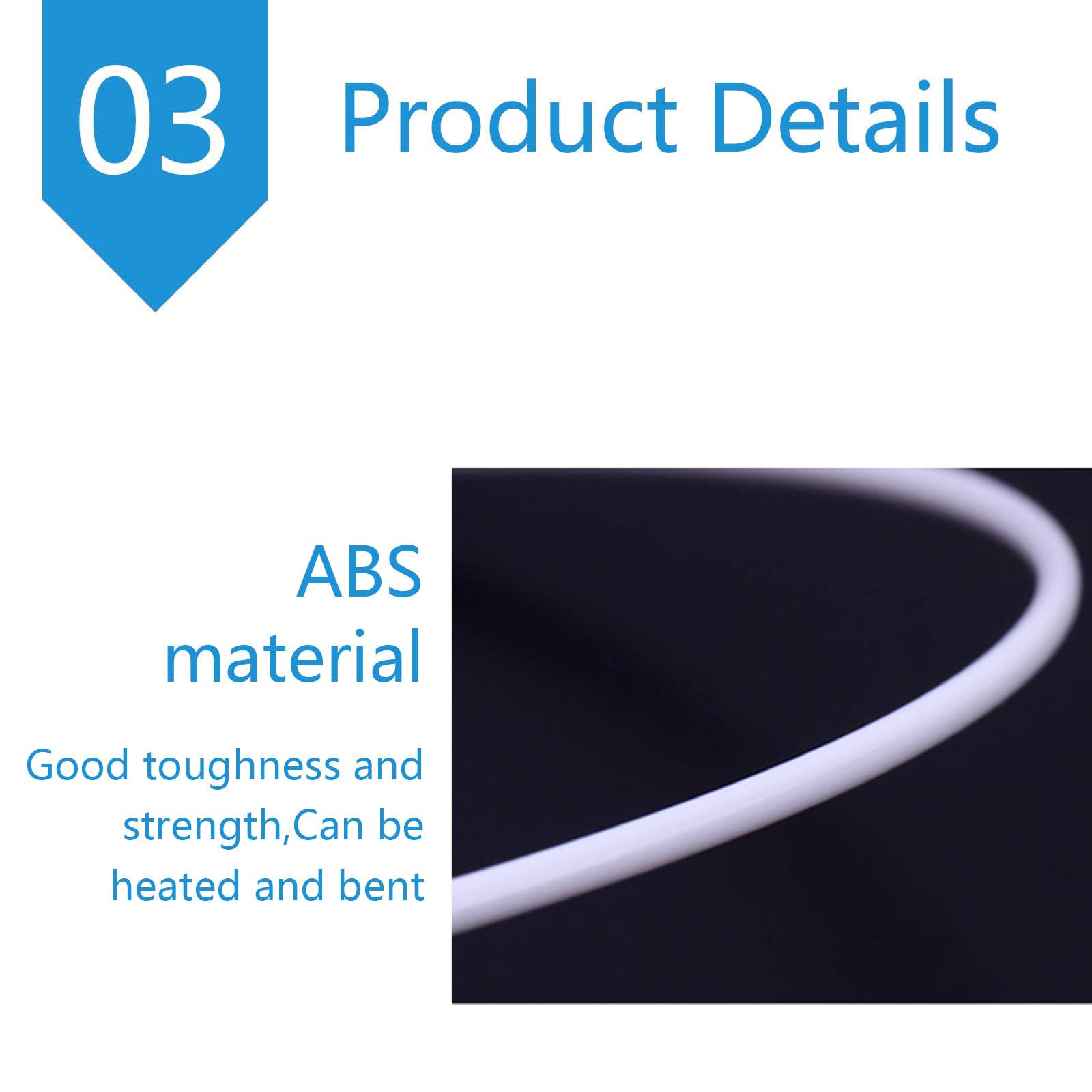 ABS-Kunststoffstab, weiß, Durchmesser 0,5–10 mm, Länge 500 mm(50pcs,Diameter:6mm)