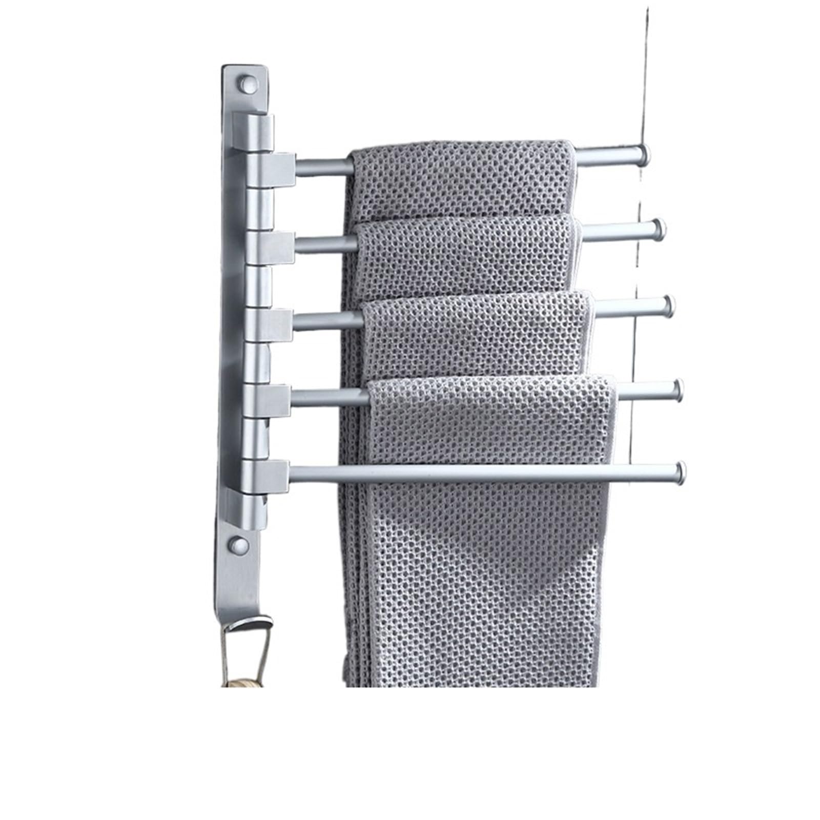 No Punching Bathroom Movable Towel Bar Hair Rotating Rack Toilet Wall Hanging Storage for Bathroom(D)