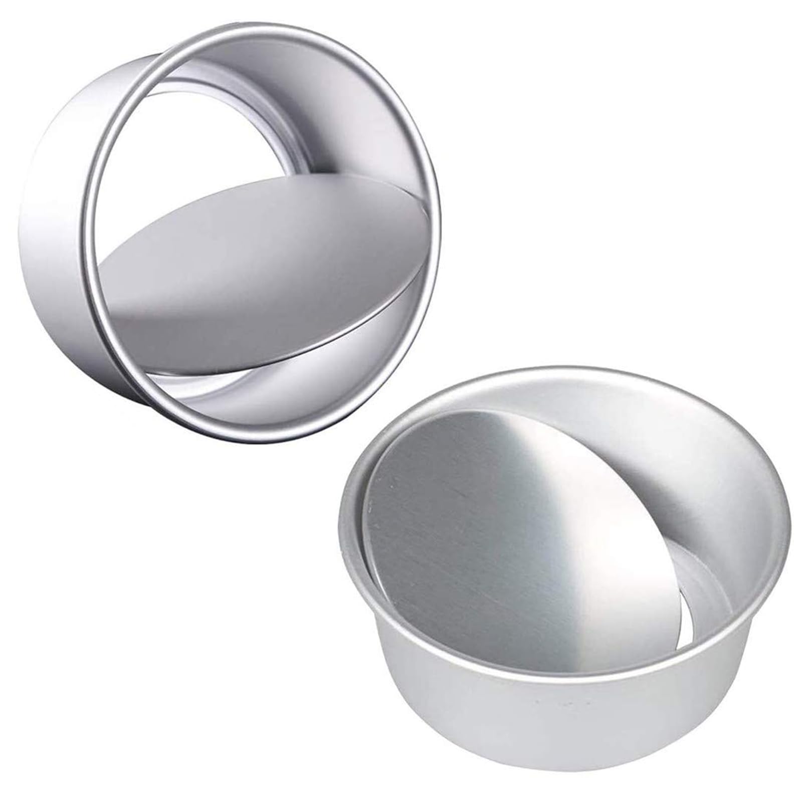 Eidoct 2 Pack 8In Cake Tin Non-Stick Deep Round Aluminium Cake Tins with Removable Base – Baking Pan for Cakes, Quiches & Tarts – Perfect for Wedding, Birthday & Christmas Baking