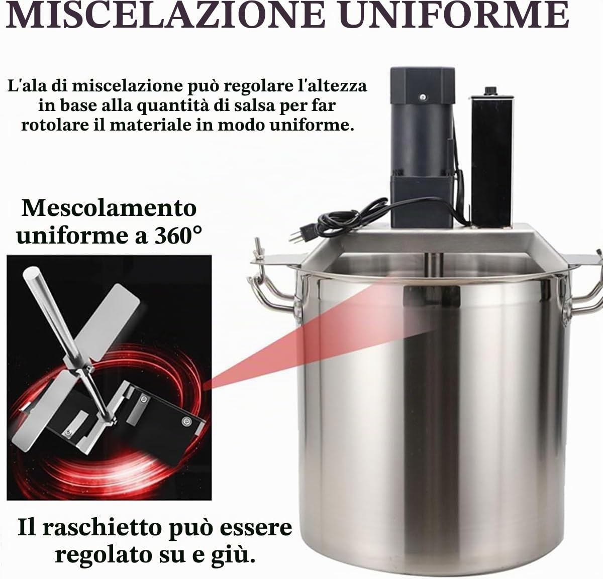 Frullatore elettrico, pentola automatica con funzione di miscelazione per marmellate, stufati, zuppe e salse dense.