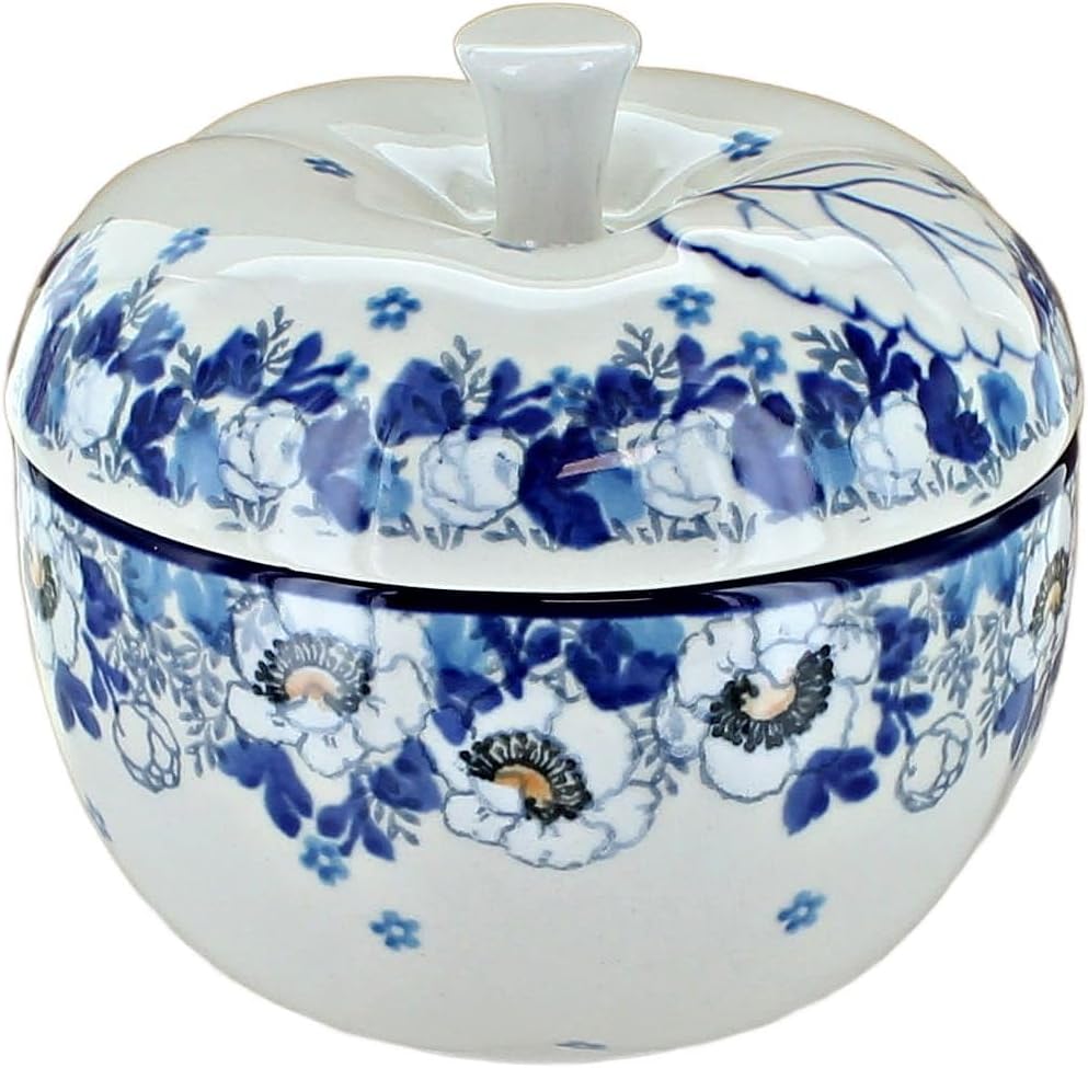 Blue Rose Polish Pottery - Green Teresa Apple Baker - 5" Diameter - Unique Baker for Apples, Durable Bakeware, Dishwasher Safe Bakeware